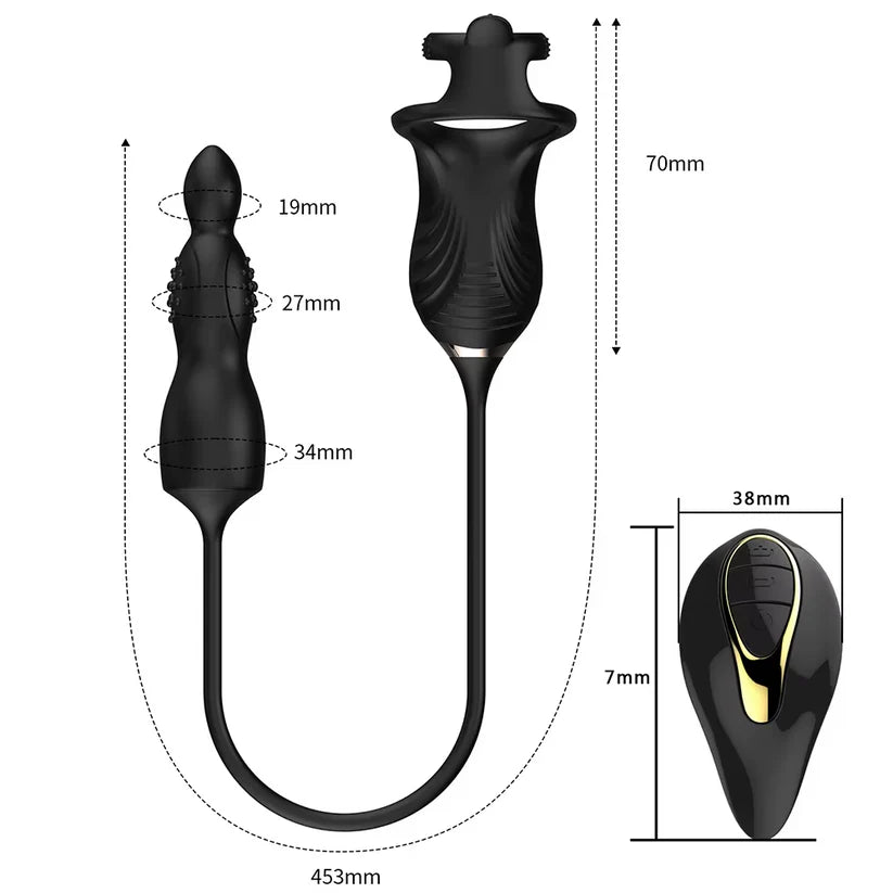 Anal Vibrator Butt Blug Prostate Massager Penis Ring with 10 Plus Modes