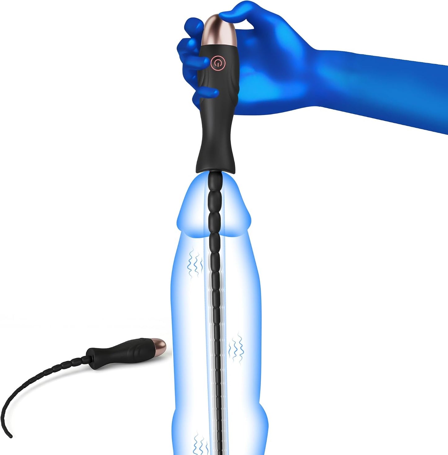 Penis Trainer Plug Vibrator Sounding Rods Urethra Stimulator with 10 Vibration Modes