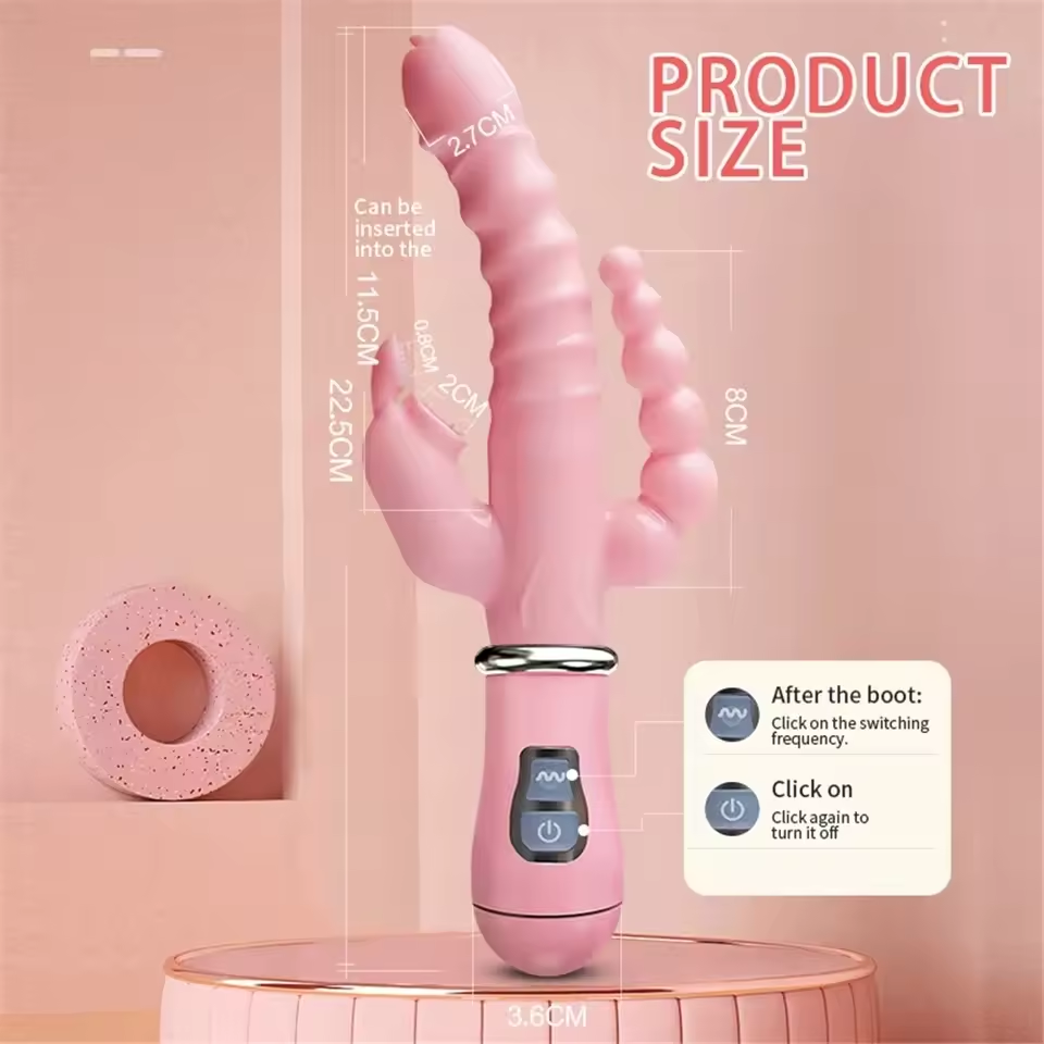 3 in 1 Rabbit Vibrator Clit Stimulator with 12 Tongue & Licking Modes