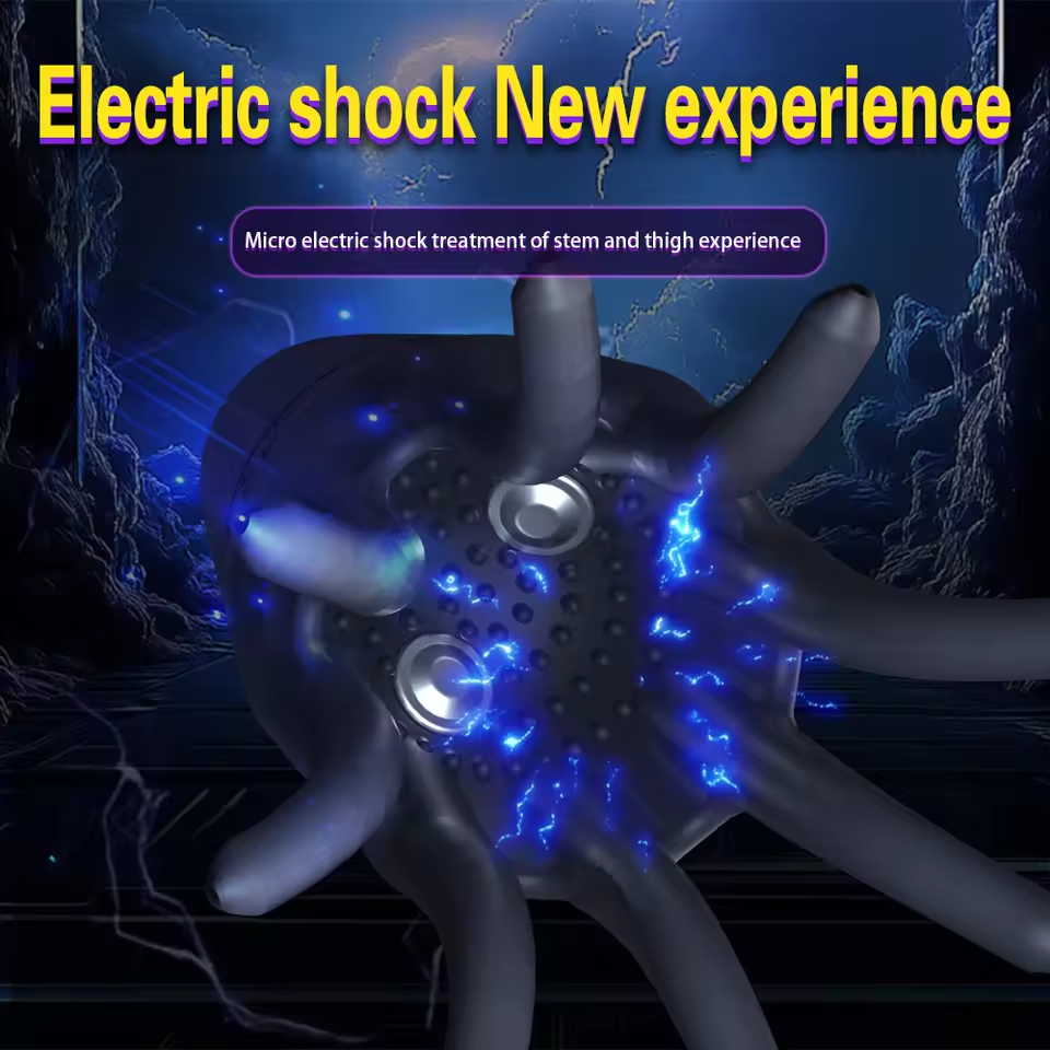 Intelligent Electric Shock Penis Vibrator Glans Trainer with 10 Vibration & 6 Shock Modes