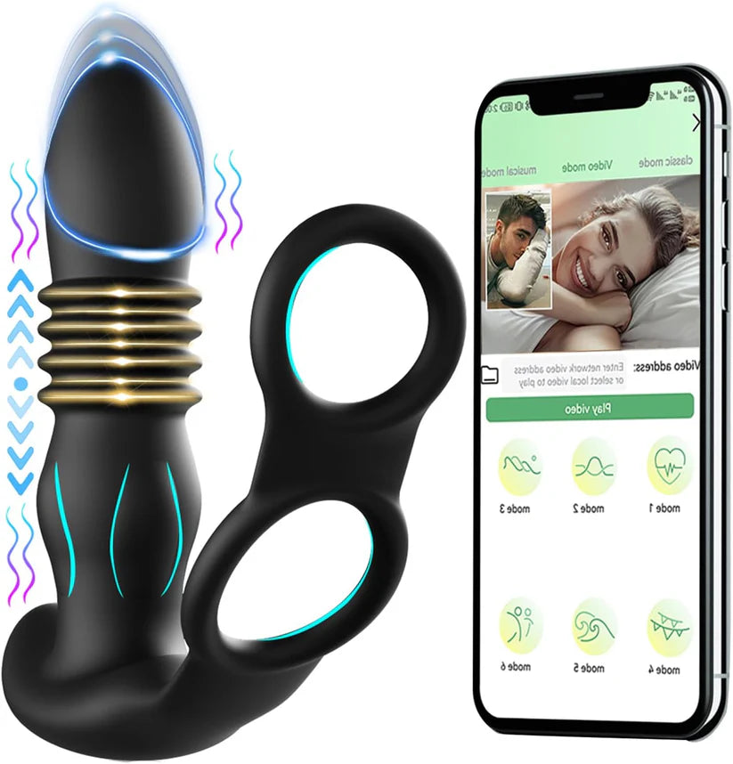 Anal Vibrator Prostate Massager Butt Plug with 10 Vibration Modes
