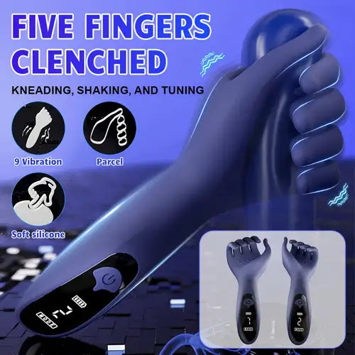 LCD Display Finger-Shaped Penis Trainer Vibrator Glans Stimulator with 9 Vibrations