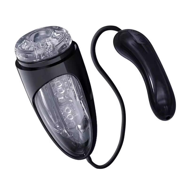 Black Piston Electric Masturbator Penis Trainer Vibrator with Strong Suction & Vibration Modes