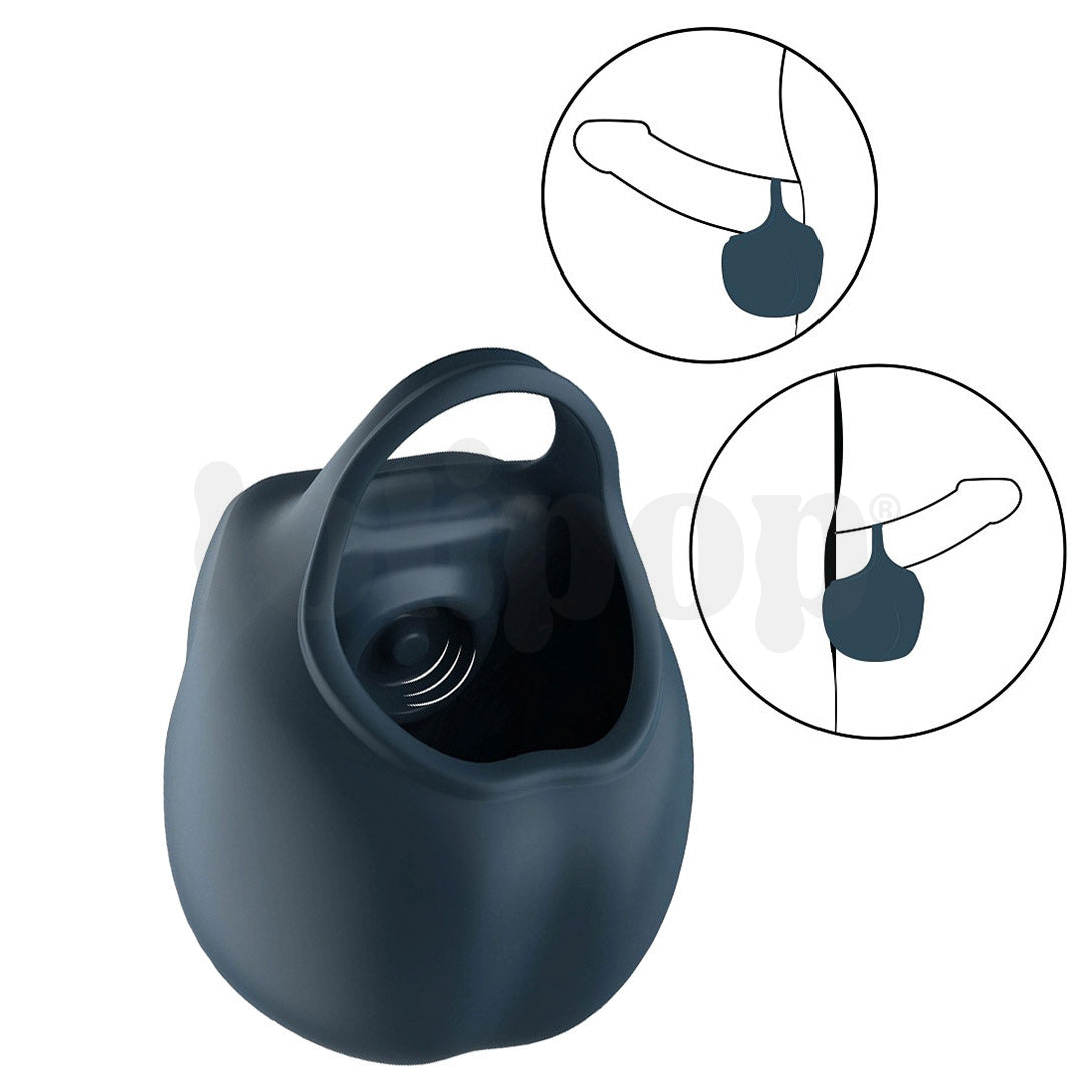 Testicle Cock Ring Penis Trainer Massager with 10 Vibration & Pulsation Modes