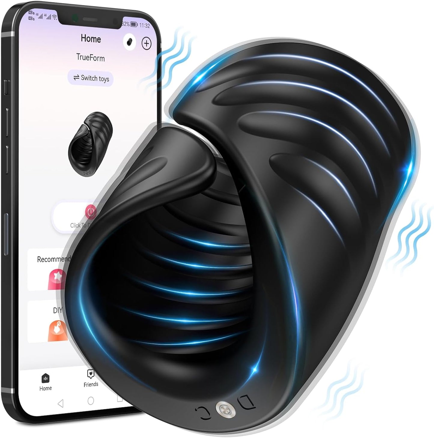 2 IN 1 Masturbator & Penis Trainer Glans Stimulator with 10 Vibration Modes
