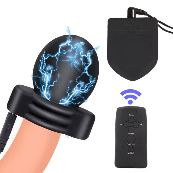 Electric Power Host Glans Ring Ball Stretcher Testicle E-Stim Kit