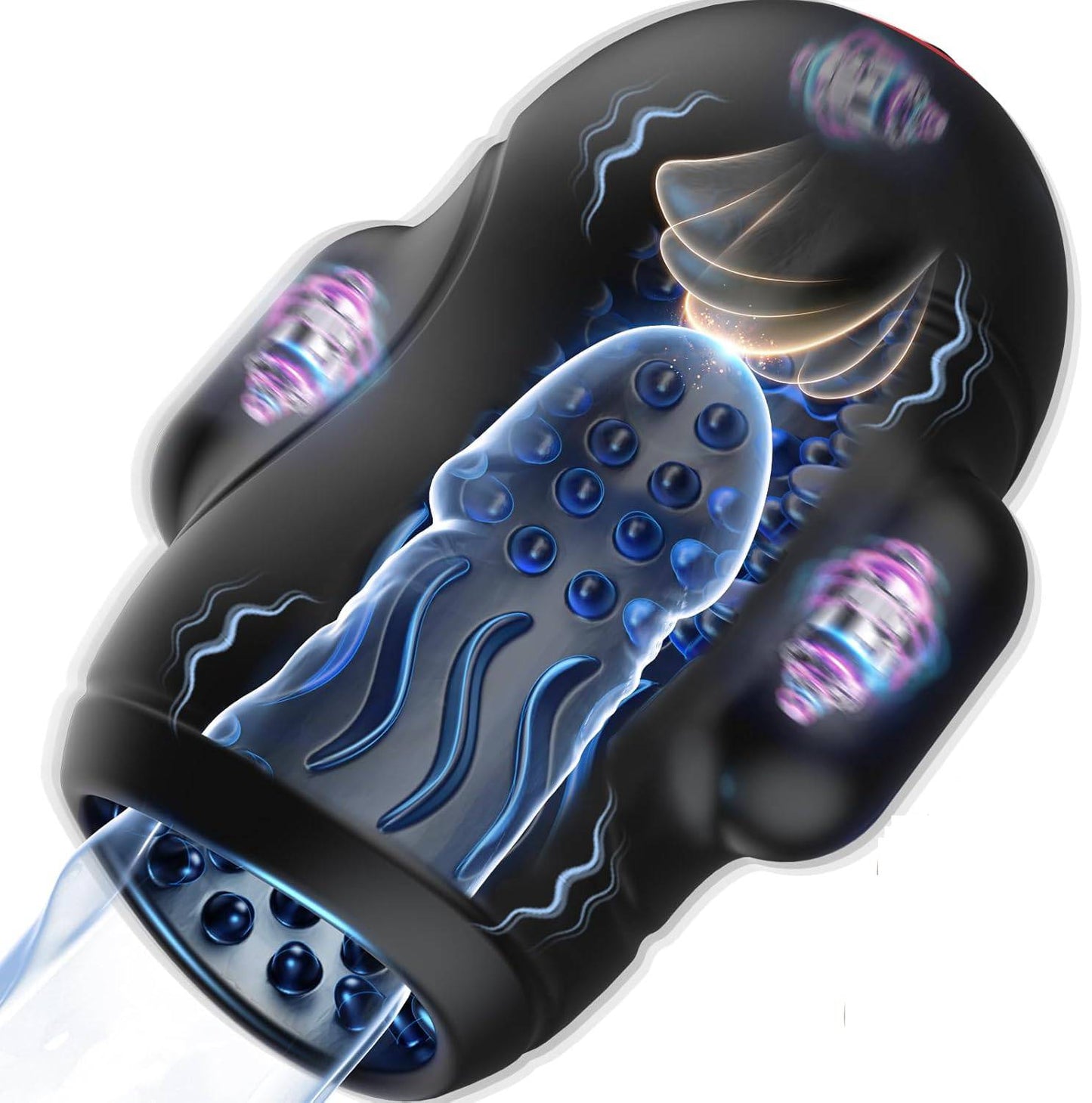 4 IN 1 Electric Masturbator Penis Trainer Vibrator with 10 Vibrating & 3 Motors