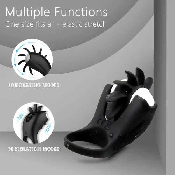 Penis Ring Vibrator Glans Trainer Massager with 10 Vibration Modes