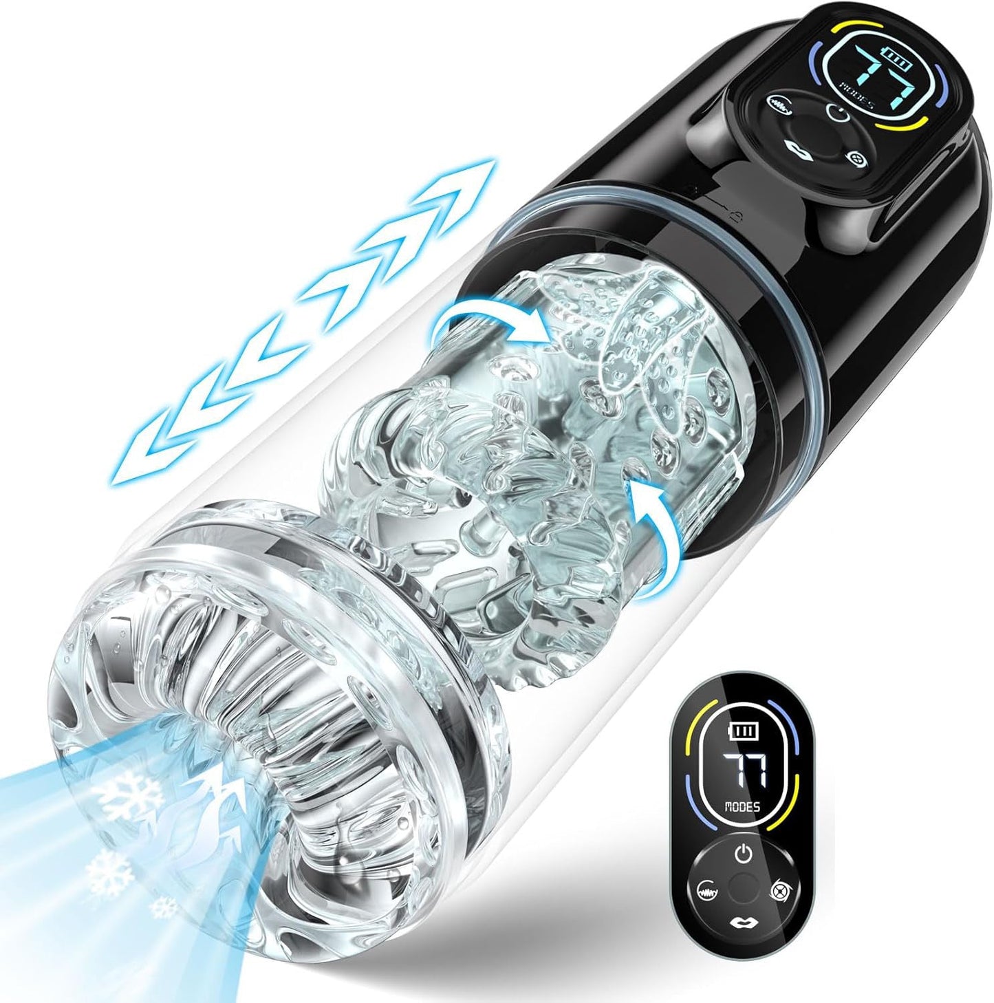 Automatic Masturbator Penis Pump with 7 Sucking Vibrating Thrusting Rotating & Licking Modes