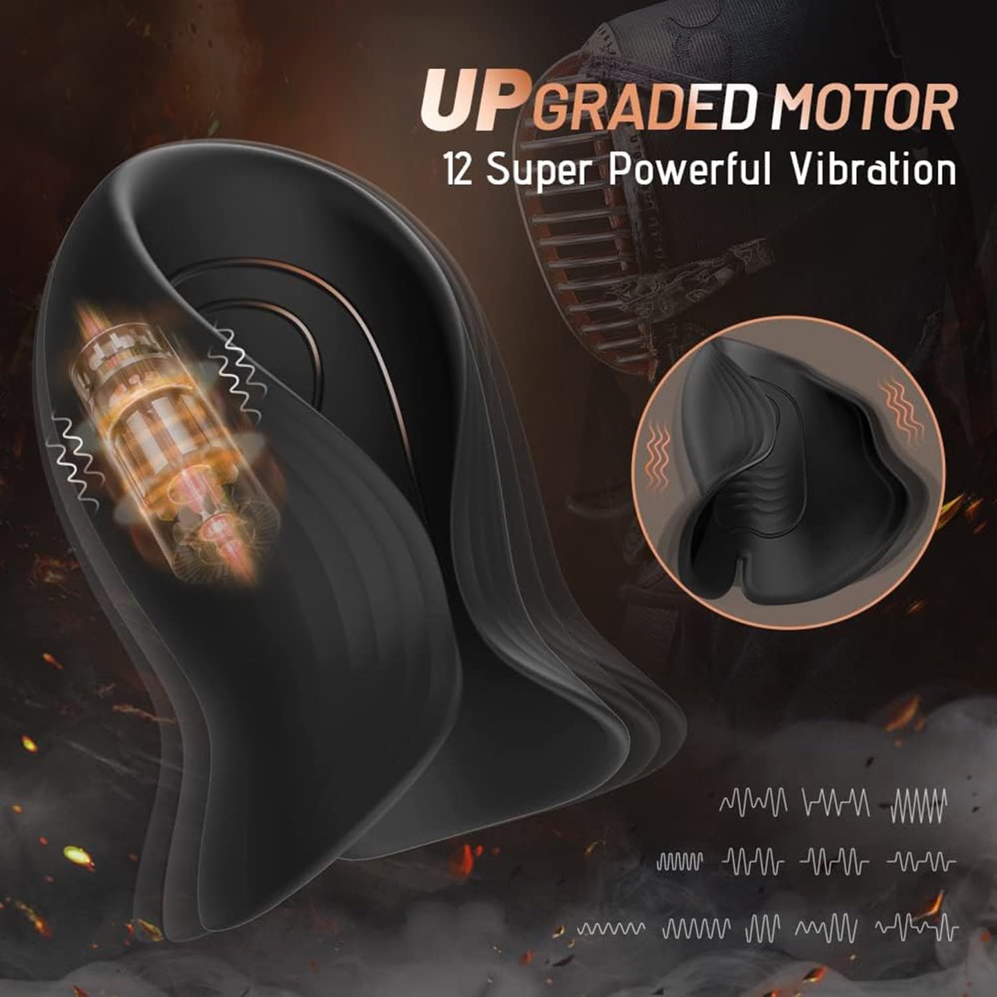 Automatic Penis Stroker Glans Massager Training Device with 10 Pulse Modes