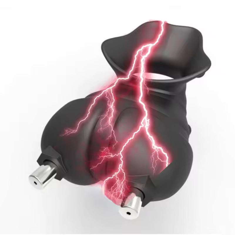 BDSM Testicle Wearable Cage Penis Trainer Sleeve with 9 Intensity Levels & 4 Modes