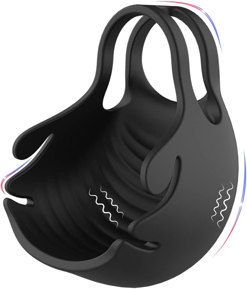 Scrotum Pouch Cock Ring Ball Stretcher Penis Trainer Enhancer Vibrator Delay Ejaculator