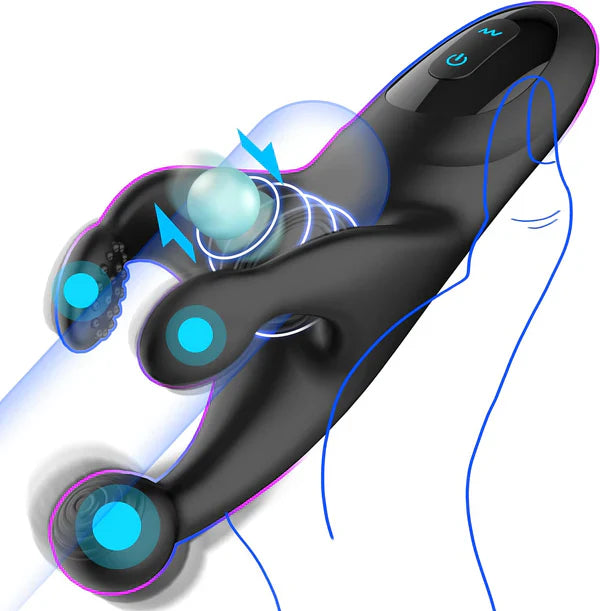 2 in 1 Penis Vibrator Glans Trainer Masturbator with 10 Flapping & 10 Powerful Vibrations