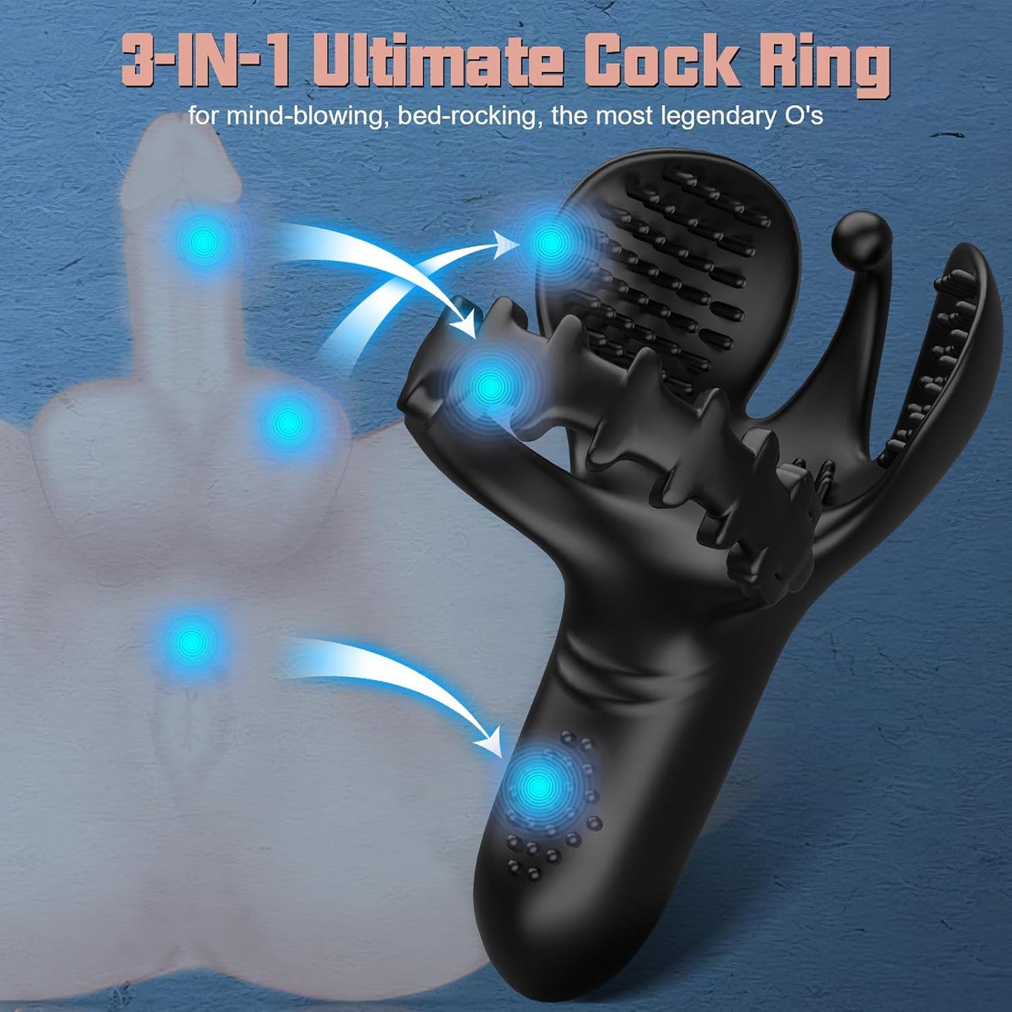 Adjustable Penetration Penis Trainer Glans Massager with 9 Vibration Modes