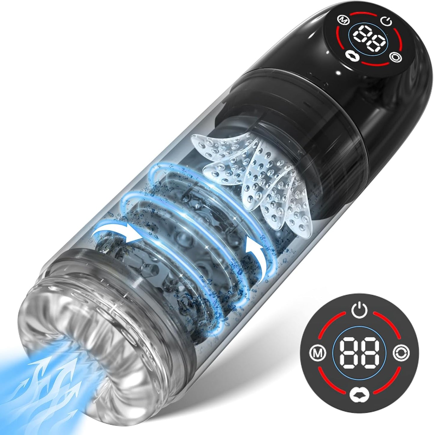 Automatic Masturbator Penis Pump Enlargers with 6s Vacuum Pump & 7 Rotating Sucking Licking