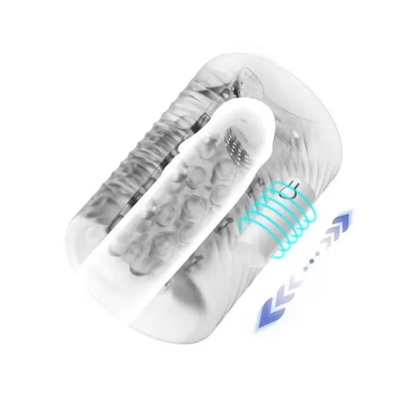 Penis Trainer Massager Blowjob Pocket Pussy Masturbator with 10 Vibration Modes