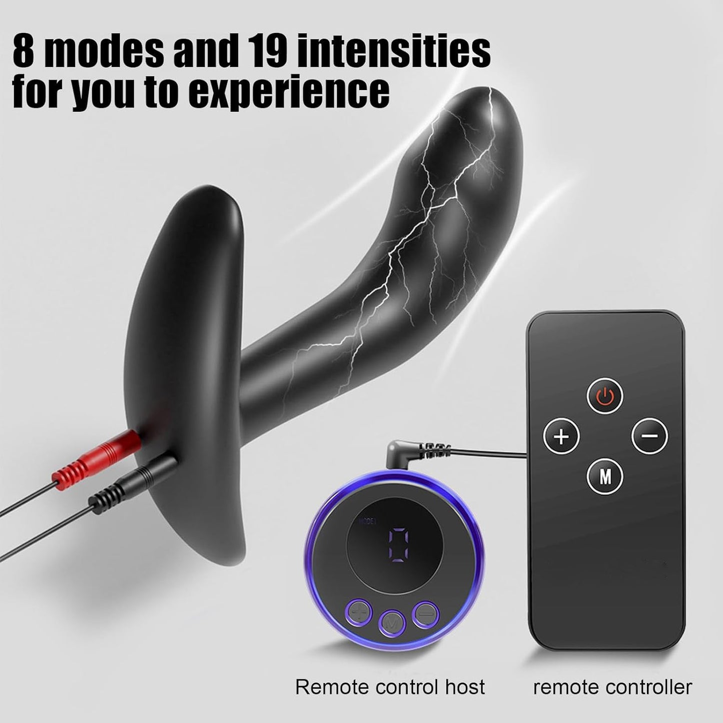 E-stim Prostate Massager Anal Plug Vibrator with 8 Modes & 19 Intensities
