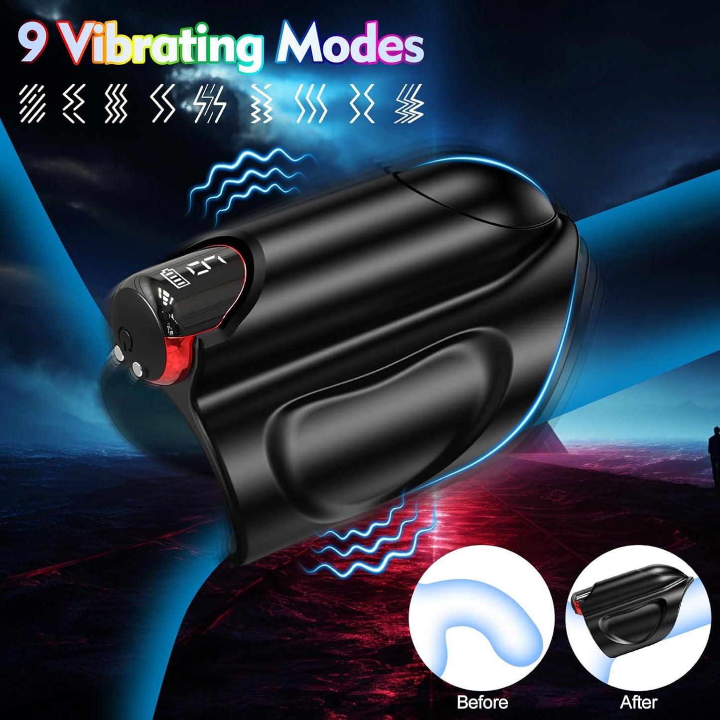 3 IN 1 Electric Penis Trainer Vibrator Masturbator with 9 Vibrating Modes