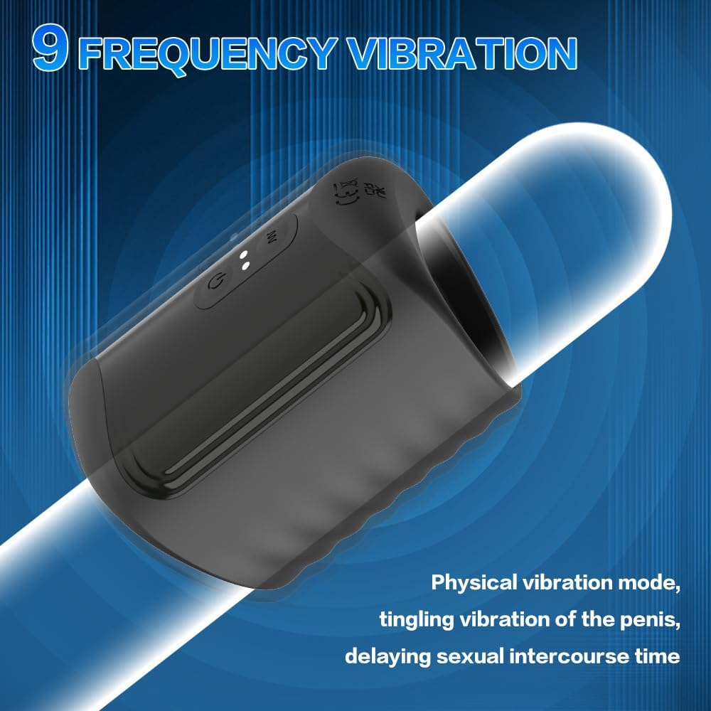 2 IN 1 Pulsating & Vibrating Male Cock Stroker Penis Trainer with 9*9 Modes