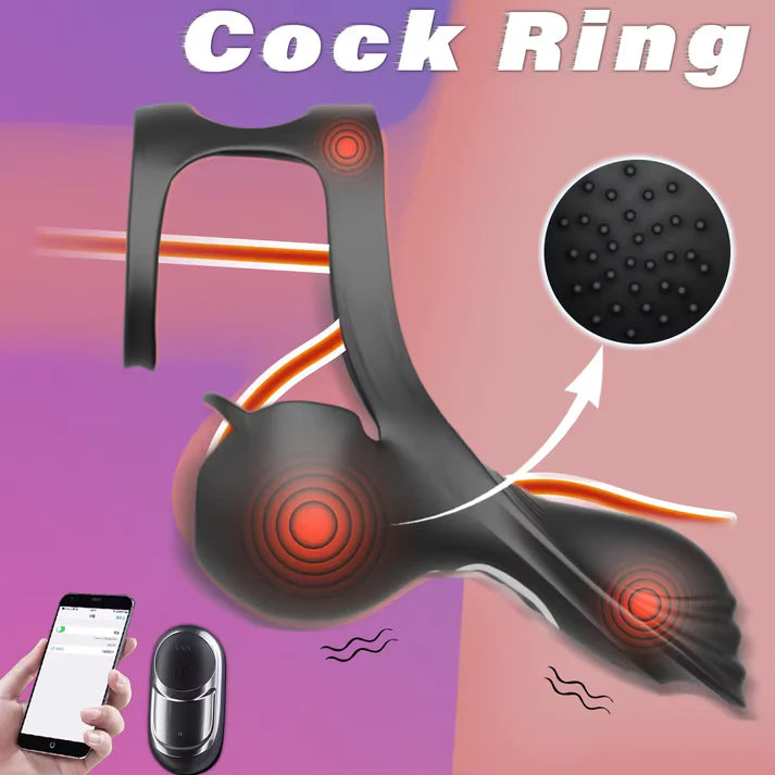 3 IN 1 Penis Trainer Vibrator Cock Ring Massager with 10 Vibration Modes