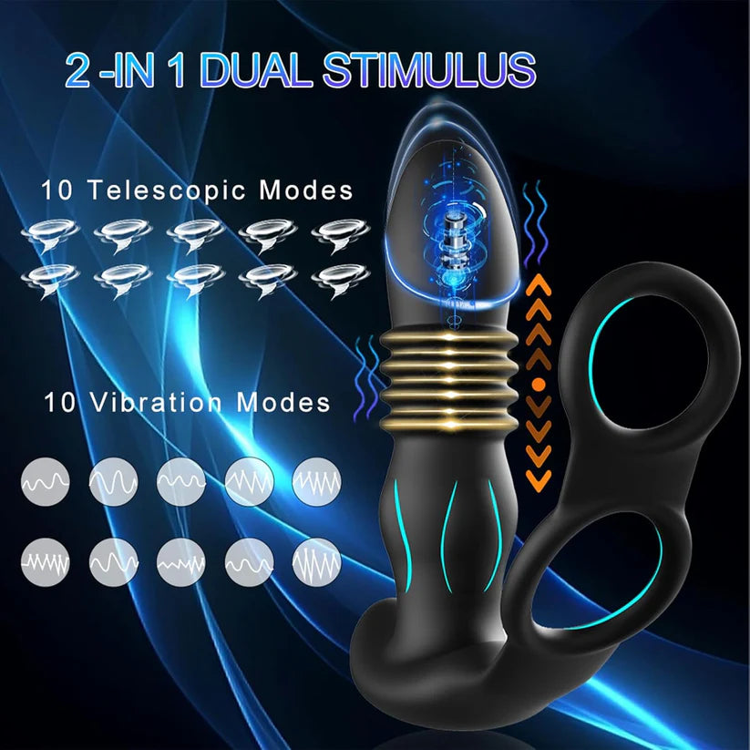 Anal Vibrator Prostate Massager Butt Plug with 10 Vibration Modes