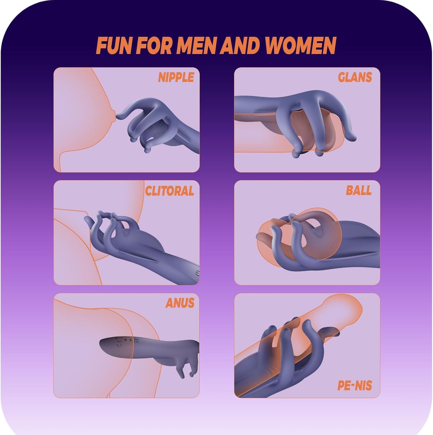Penis Vibrator Glans Trainer Stimulator Masturbator with 10 Vibrating Patterns