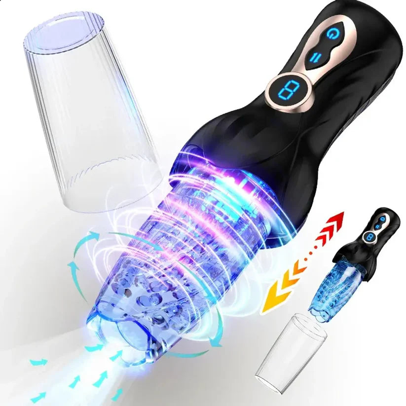 Automatic Masturbator Penis Vibrator Stroker with 9 Thrusting & 9 Rotating Modes
