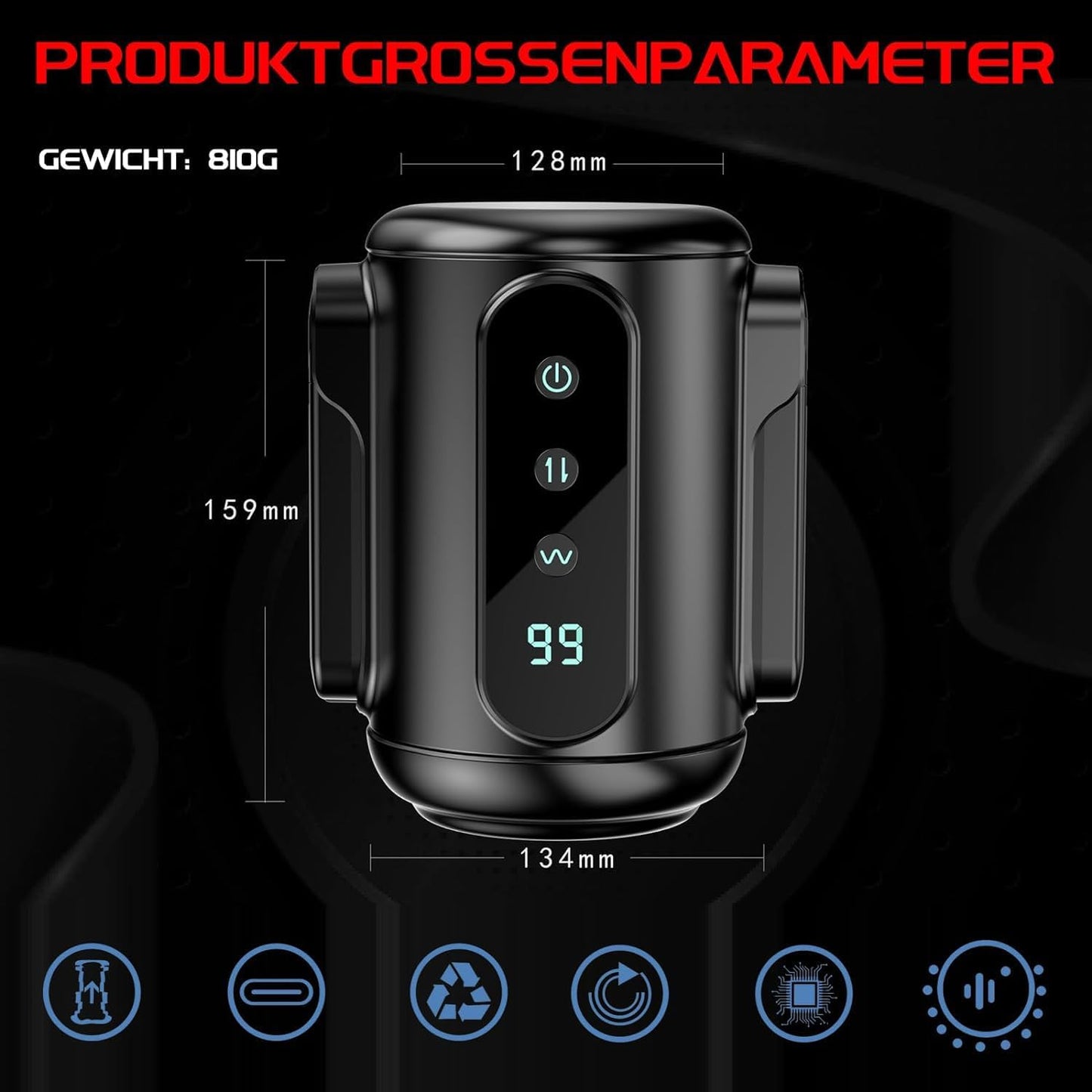 Smart Display Electric Masturbator Penis Glans Stimulator with 9 Thrusting & Vibrating