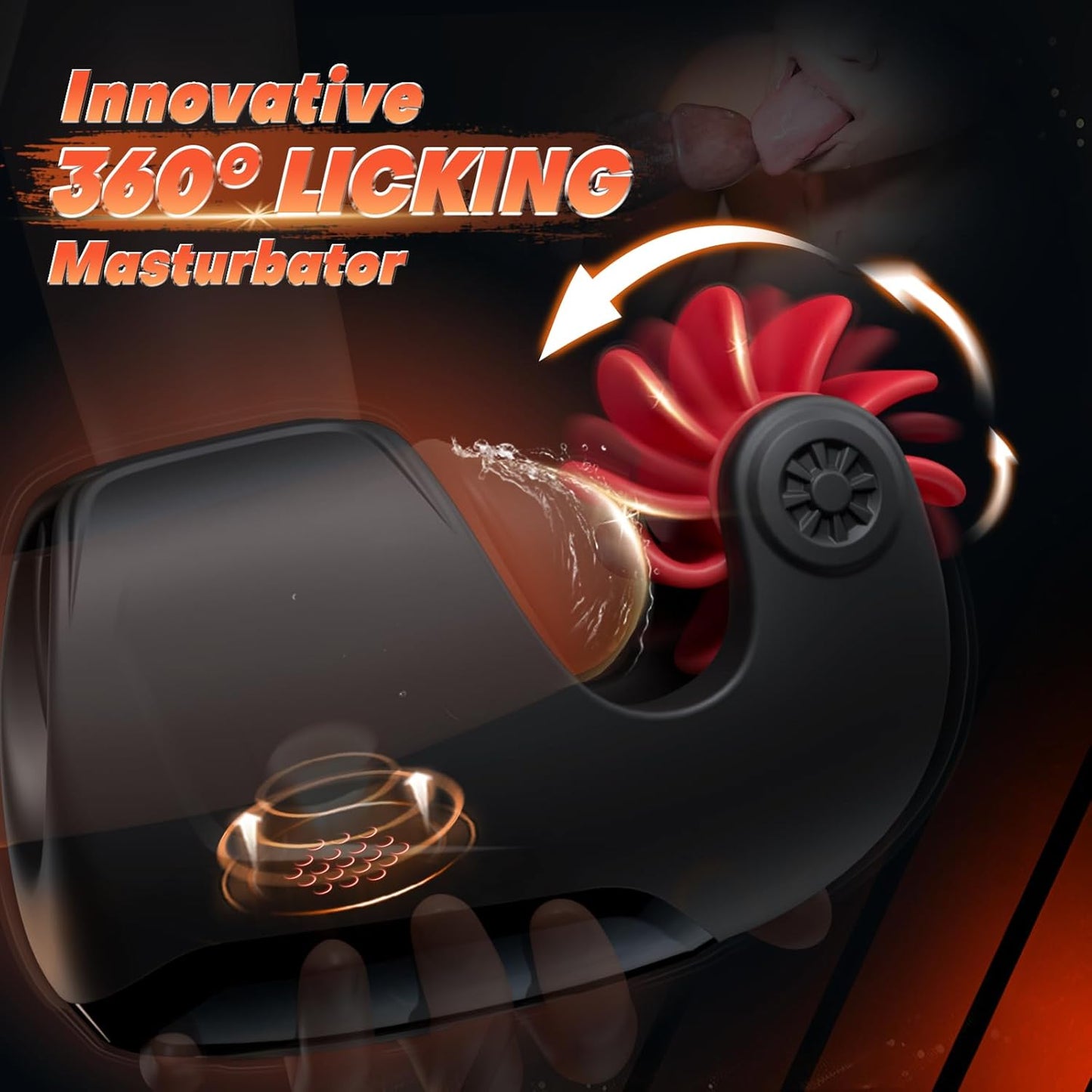 Automatic Masturbator Penis Trainer Vibrator with 10 Tongue-Licking Tapping Vibrating Modes