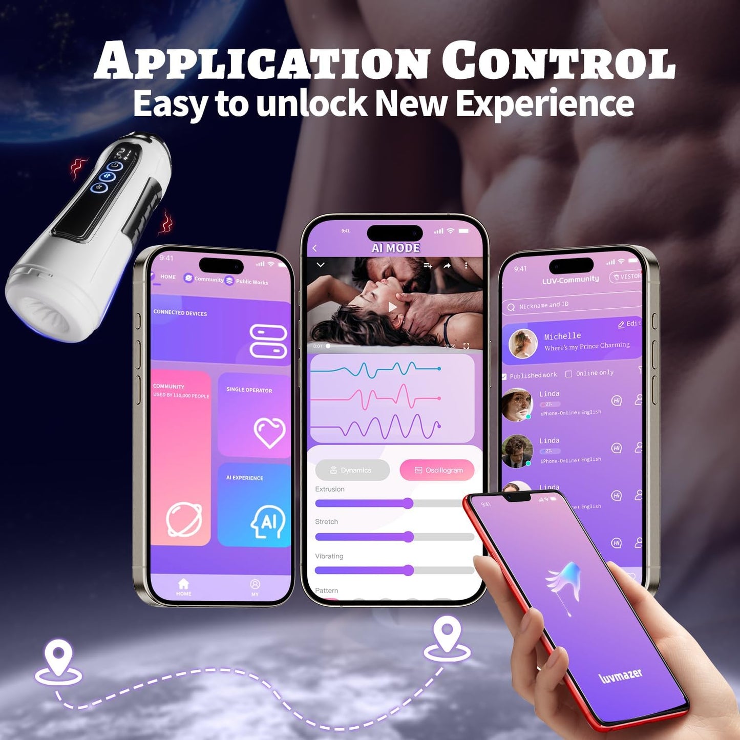 Automatic Masturbator Blowjob Stroker with 9 Sucking & 9 Vibrating & 9 Thrusting Modes