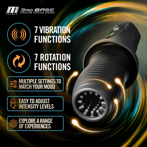 360° Warpped Automatic Masturbator Penis Trainer with 7 Rotating & 7 Vibrating Modes