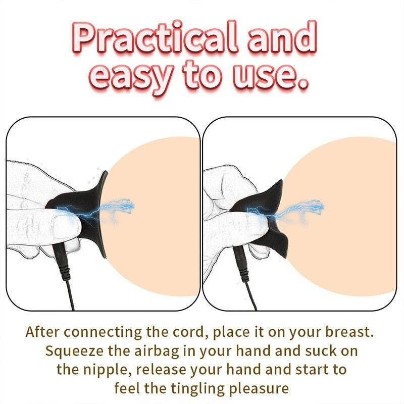 E-stim Nipple Sucker Clitoris Vibrator BDSM with 19 Electrical Stimulation Modes