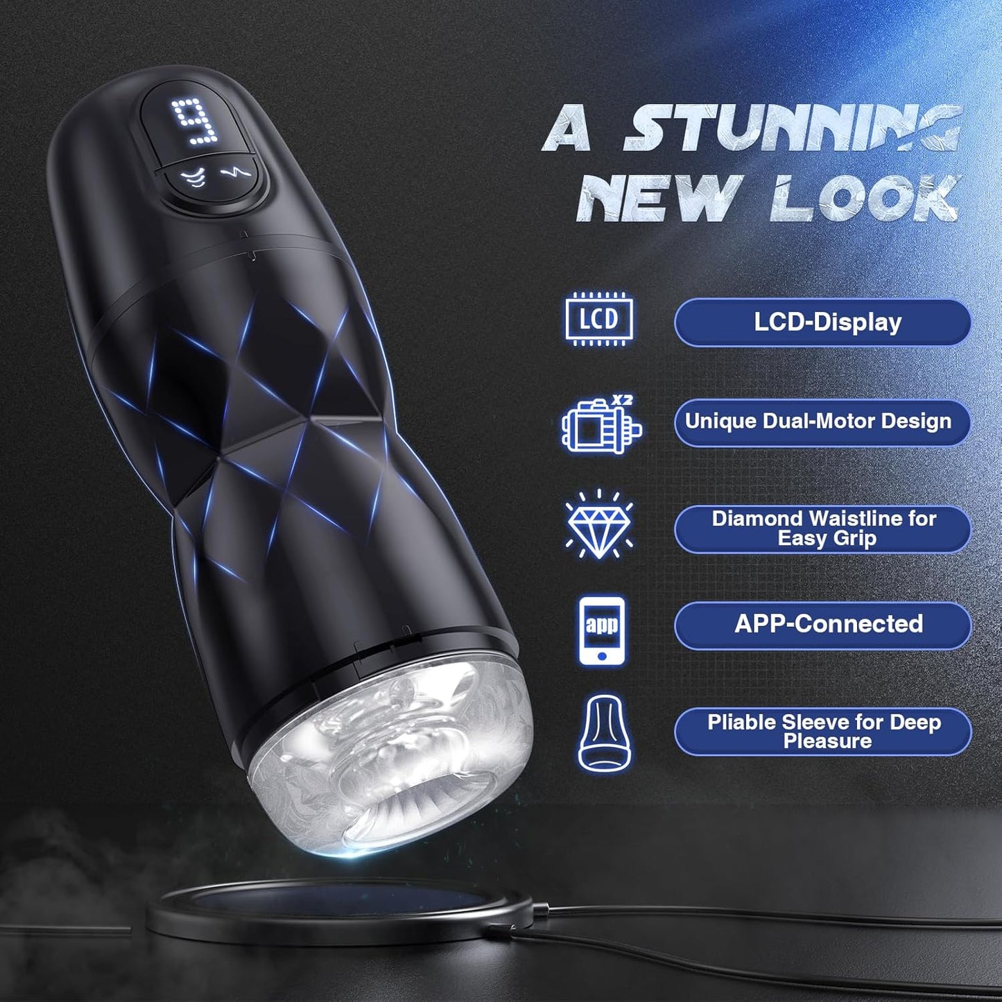Automatic Masturbator Penis Pump Enlargers with 5 Sucking & 9 Vibrating Modes