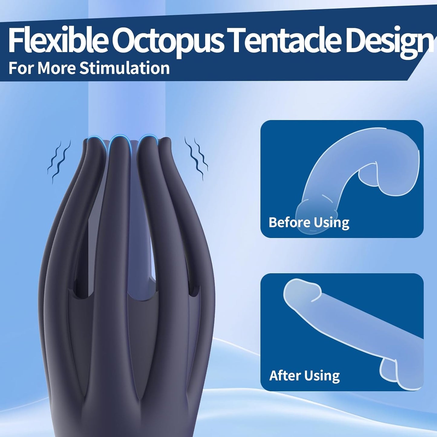 3 in 1 Penis Vibrator Massager Glans Stimulator with 10 Powerful Vibration Modes