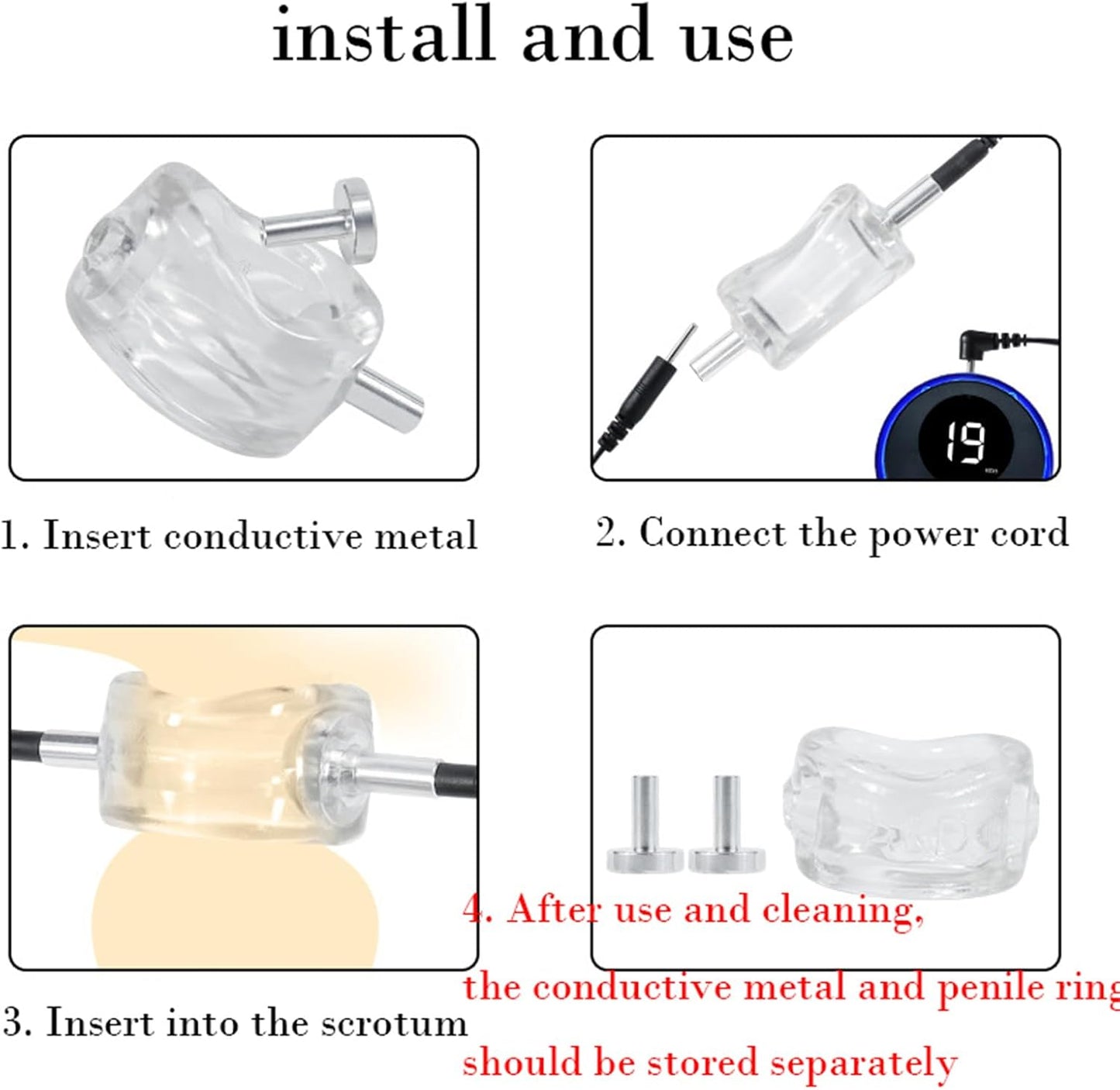 Electric Shock Cock Ring Penis Glans Sleeve Penis Trainer Masturbator