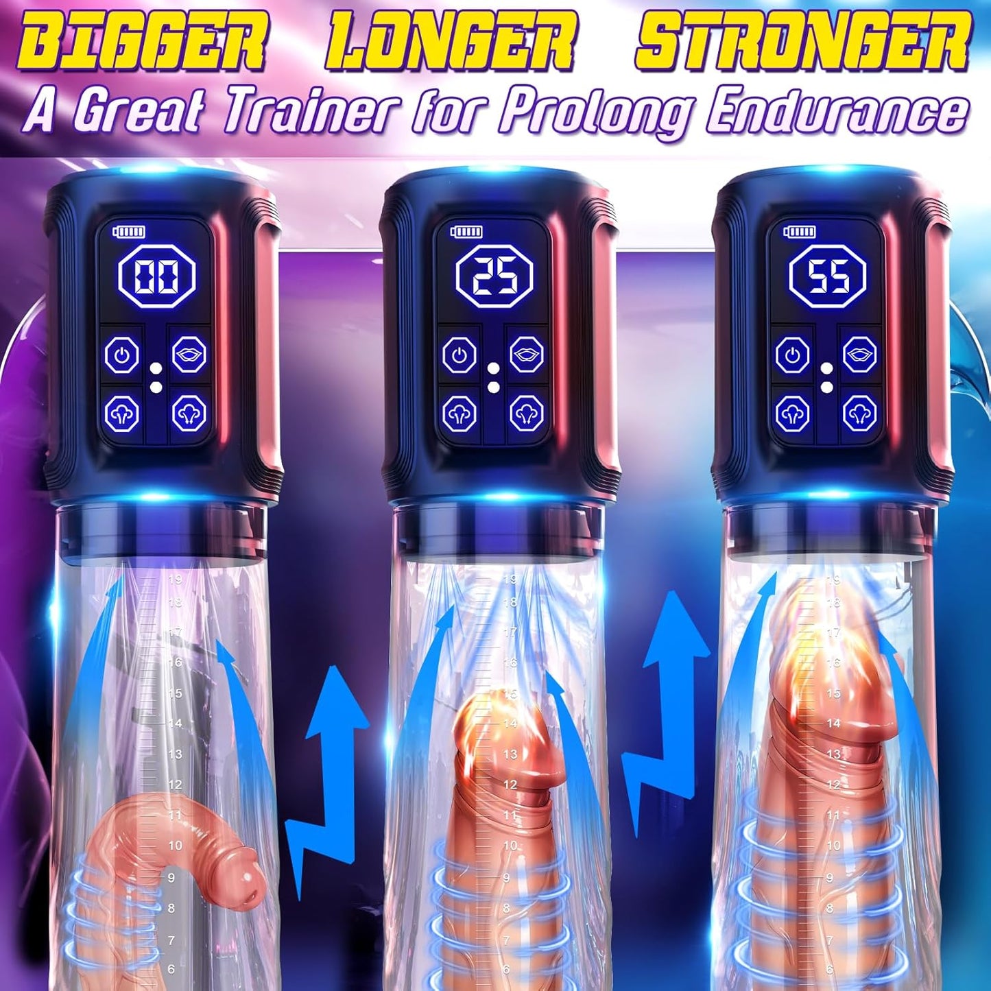 4*3 Suction Pressure Modes Electric Vacuum Pump Penis Pump Masturbator