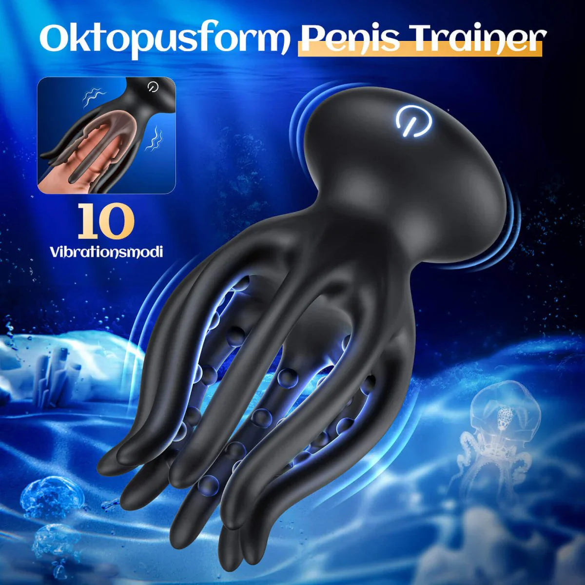 Octopus Tentacle Penis Trainer Vibrator Masturbator with 10 Vibration Modes