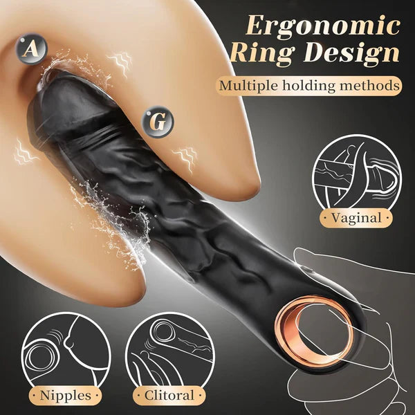2 IN 1 Anal Vibrator Dildo Prostate Massager Butt Plug with 10 Vibration Modes