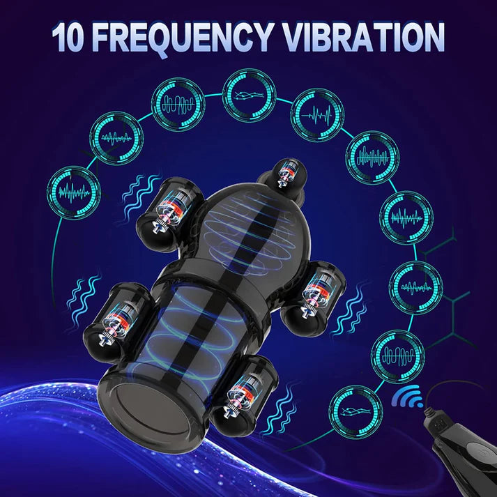 360° Wrapping Stimulator Glans Vibrator Penis trainer Masturbator with 10 Vibration Modes