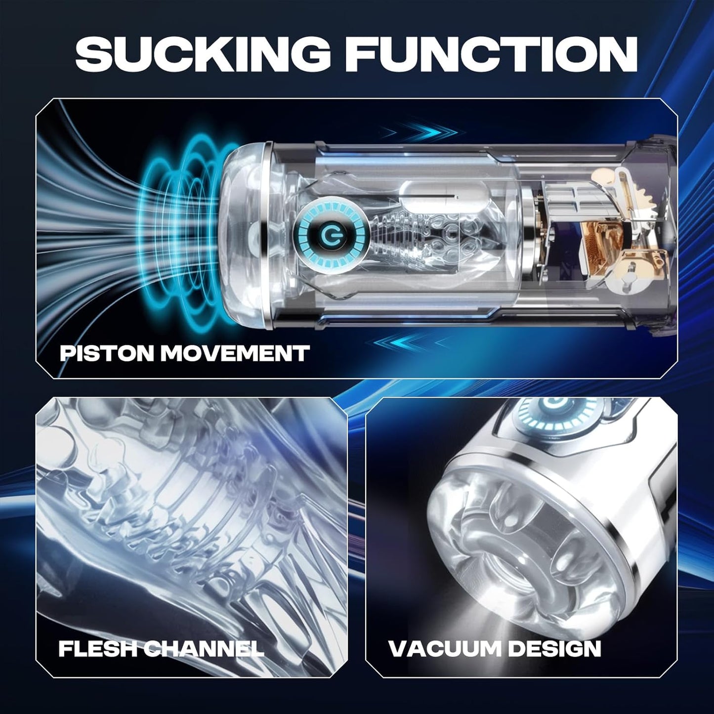 Automatic Masturbator Penis Stroker Blowjob with 10 Vibrating& Sucting & Heating Modes