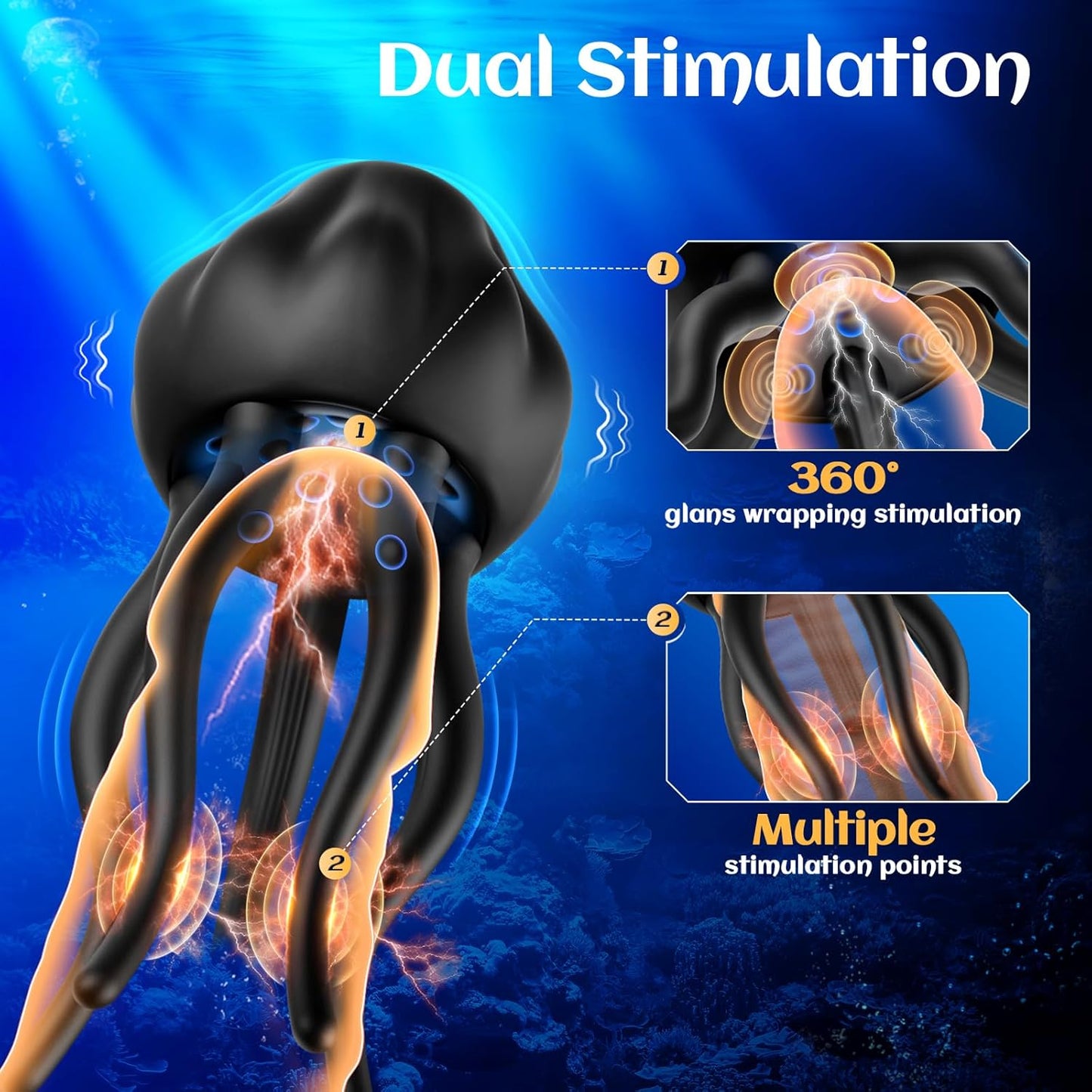 Jellyfish-Shaped Penis Vibrator Masturbator with 10 Vibrating Modes