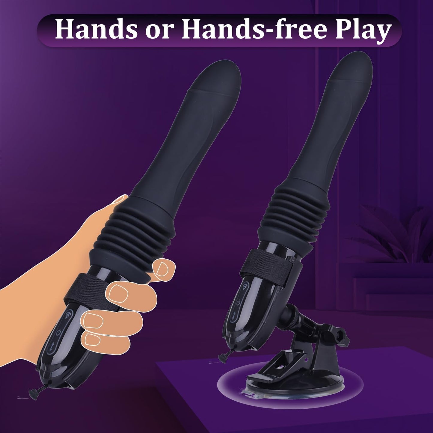 Automatic Thrusting Sex Machine Dildo with 10 Vibrations & Thrusting Modes