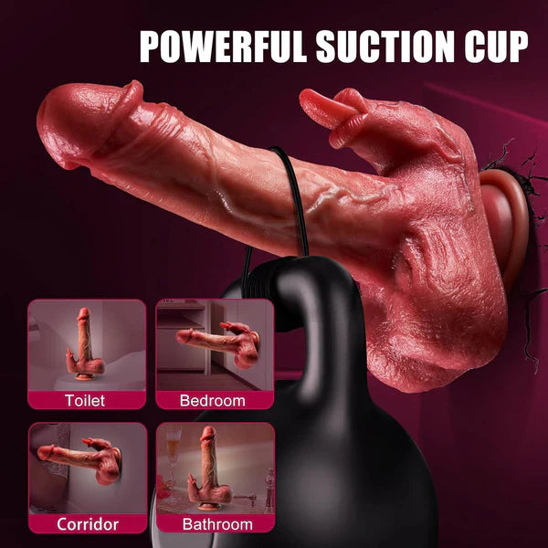 5 IN 1 Ultra Realistic Dildo Vibrator Sex Machine with 3 Thrusting & Heating & Licking Modes