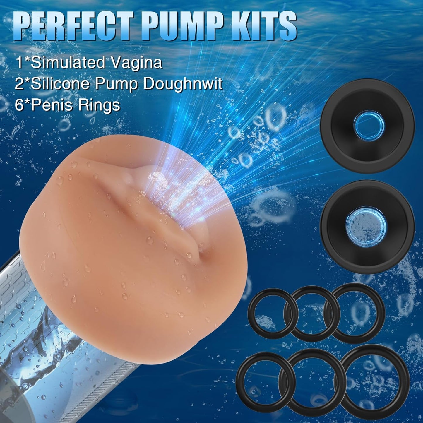 2 in 1 Electric Penis Pumps Enlargers with 4 Training Pressure & 3 Suction Modes