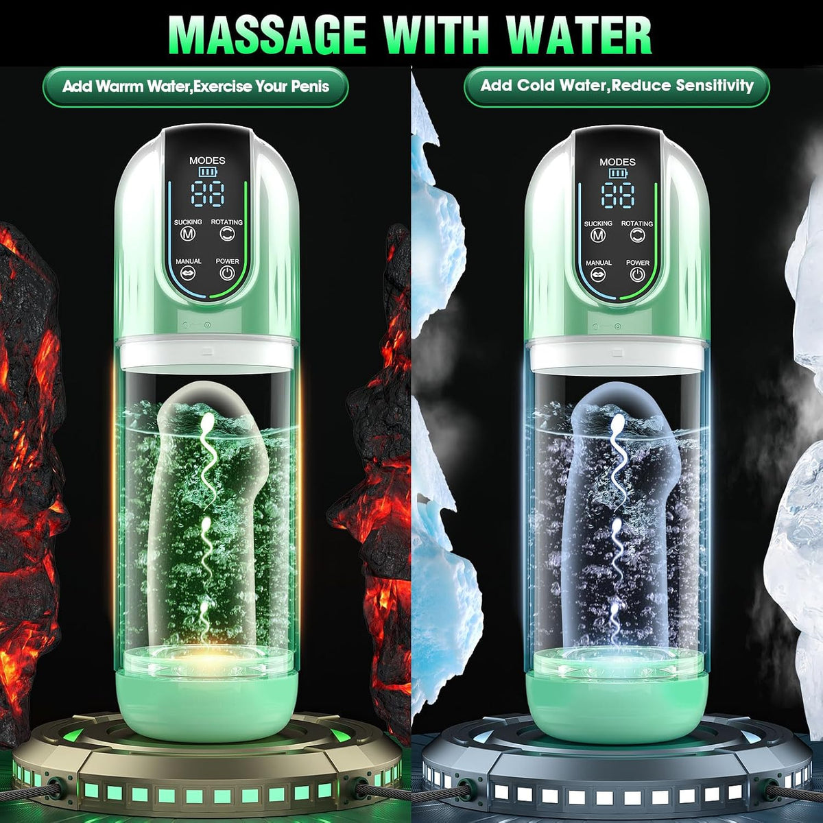Automatic Masturbator Penis Pump Blowjob Sex Machine with 7 Sucking Thrusting Rotating & 7 Licking Modes