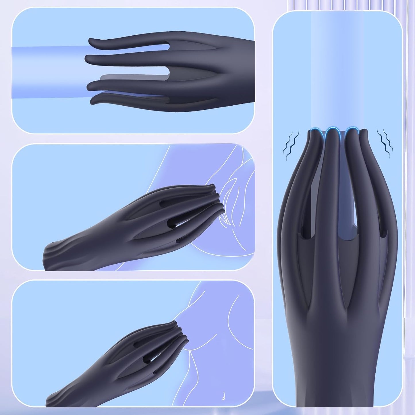 3 in 1 Penis Vibrator Massager Glans Stimulator with 10 Powerful Vibration Modes