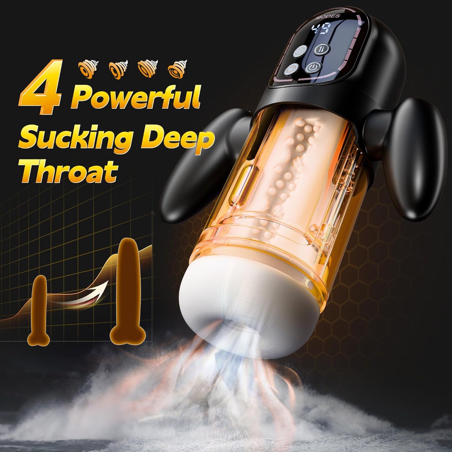 Automatic Masturbator Blowjob Sex Machine with 4 Sucking 6 Vibrating & 9 Thrusting Modes