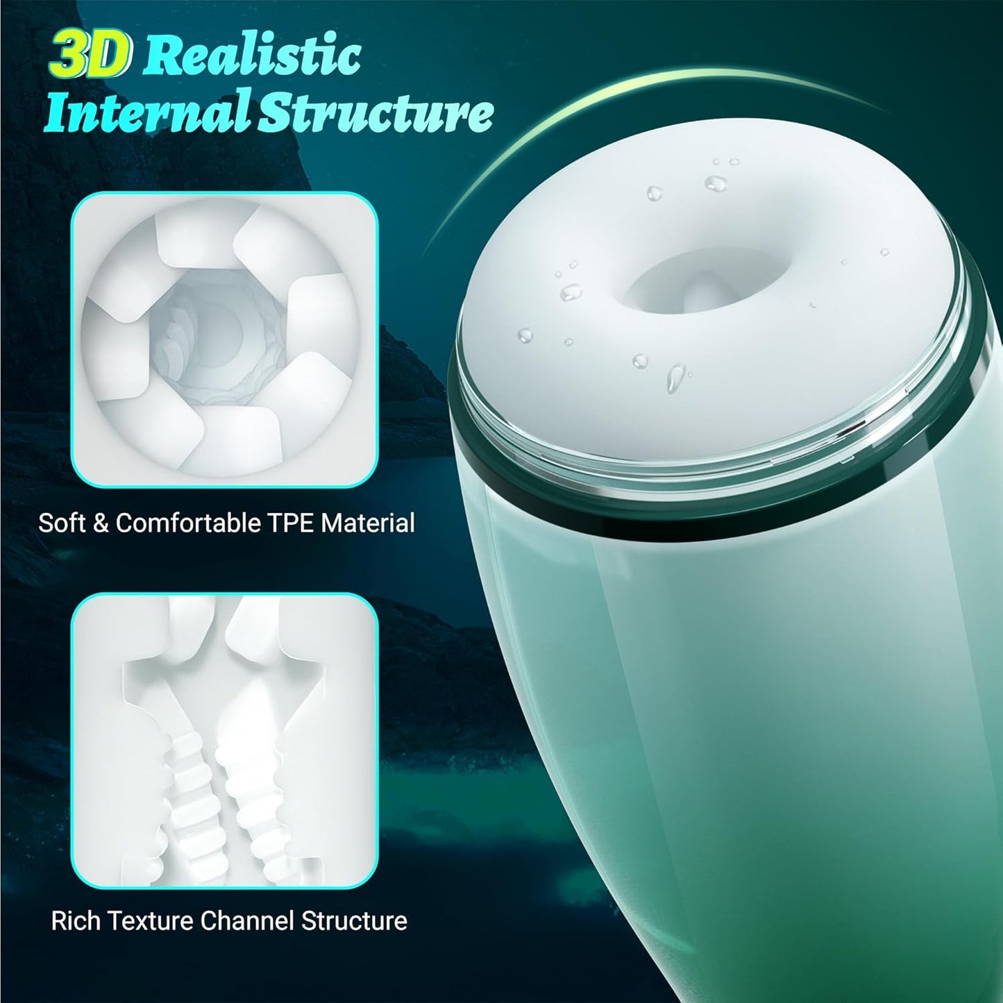 Automatic Masturbator Stroker Blowjob Machine with 9 Vibrations 9 Suction & 9 Squeeze