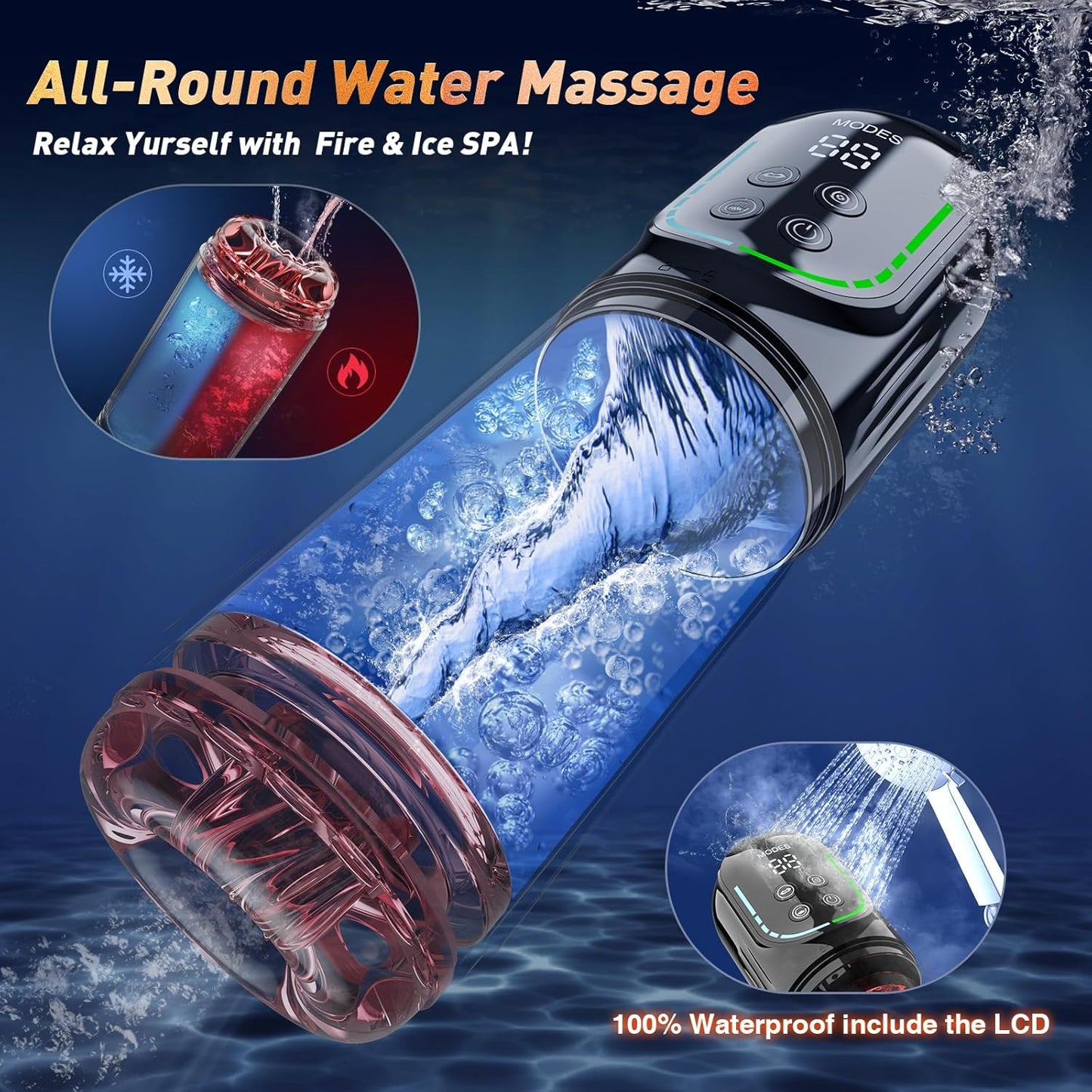 Automatic Masturbator Penis Pump with 12S Vacuum Pump & 7 Thrusting Rotating Vibrating Sucking Licking