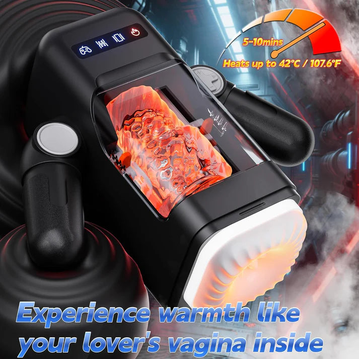 6 IN 1 Automatic Masturbation Stroker with 10 Vibration Modes & 2 Heating Levels